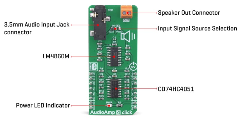 Mikroe MIKROE-3271 AudioAmp 4 Click